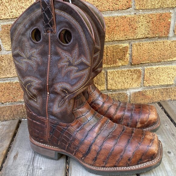 Double-H Boots Men's Size 8.5 Wide Roper Western Cowboy Leather Designer Boot - Picture 2 of 13
